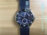 Top Graded Copy Calibre De Diver Cartier Blue Dial Blue Rubber Strap Watch